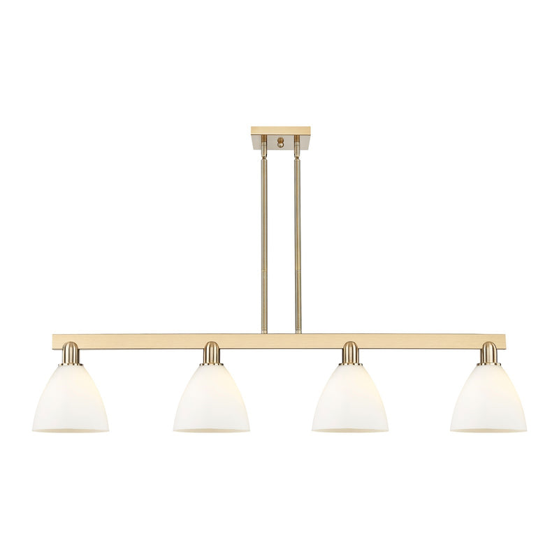Innovations Bristol 50.25in 4-Light Island Light | Industrial Champagne Bronze Steel and Matte White Glass | Kitchen Island & | Model 716-4I-CB-GBD-751