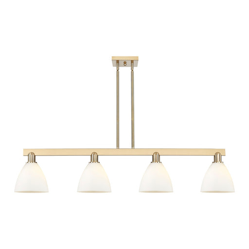 Innovations Bristol 50.25in 4-Light Island Light | Industrial Champagne Bronze Steel and Matte White Glass | Kitchen Island & | Model 716-4I-CB-GBD-751