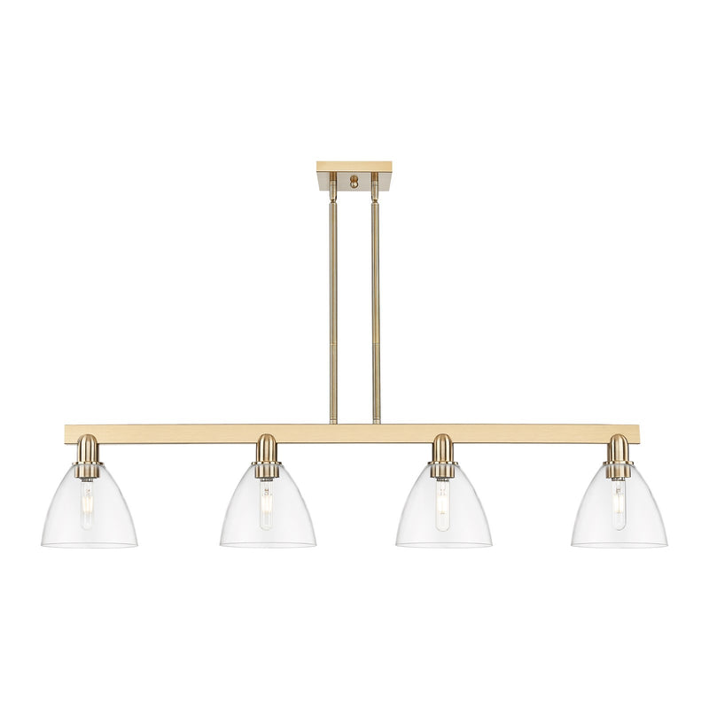 Innovations Bristol 50in 4-Light Island Light | Industrial Champagne Bronze Steel and Clear Glass | Kitchen Island & Dining Room | Model 716-4I-CB-GBD-752
