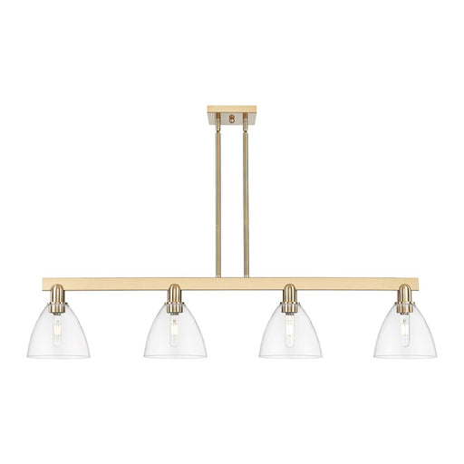 Innovations Bristol 50in 4-Light Island Light | Industrial Champagne Bronze Steel and Clear Glass | Kitchen Island & Dining Room | Model 716-4I-CB-GBD-752