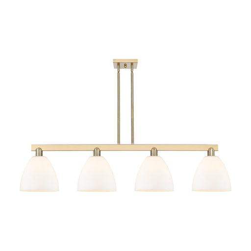 Innovations Bristol 52in 4-Light Island Light | Industrial Champagne Bronze Steel and Matte White Glass | Kitchen Island & Dining | Model 716-4I-CB-GBD-91