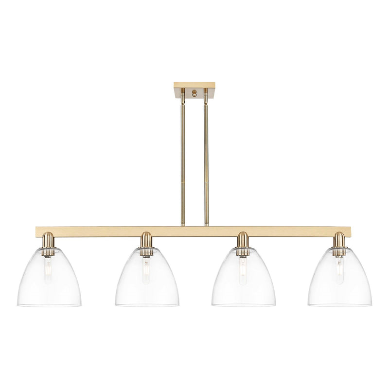 Innovations Bristol 52in 4-Light Island Light | Industrial Champagne Bronze Steel and Clear Glass | Kitchen Island & Dining Room | Model 716-4I-CB-GBD-92