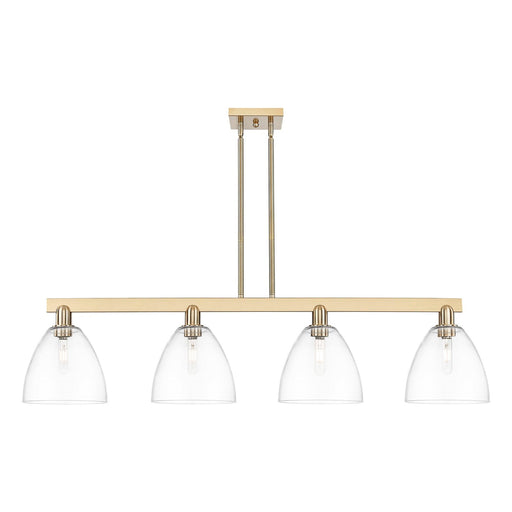 Innovations Bristol 52in 4-Light Island Light | Industrial Champagne Bronze Steel and Clear Glass | Kitchen Island & Dining Room | Model 716-4I-CB-GBD-92
