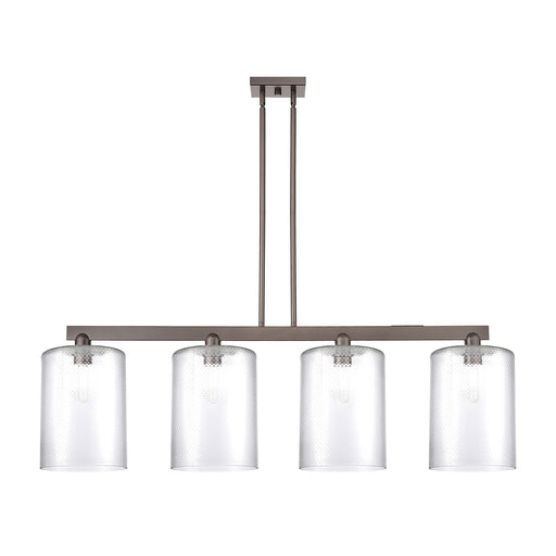Innovations Cobbleskill 52in 4-Light Island Light | Industrial Oil Rubbed Bronze Steel and Clear Glass | Kitchen Island | Model 716-4I-OB-G112-L