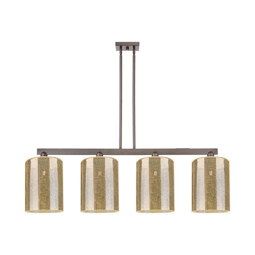 Innovations Cobbleskill 52in 4-Light Island Light | Industrial Oil Rubbed Bronze Steel and Mercury Glass | Kitchen Island & | Model 716-4I-OB-G116-L