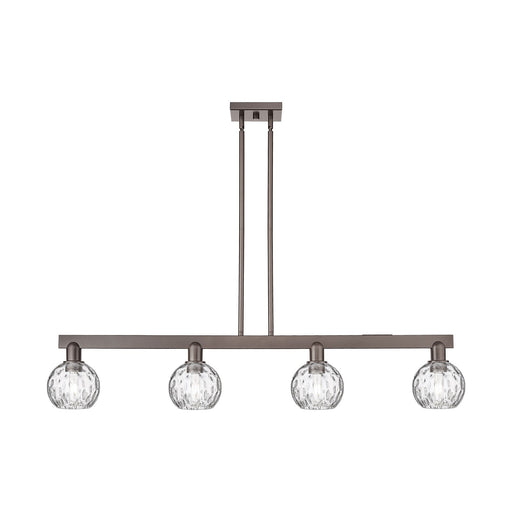Innovations Athens Water Glass 49in 4-Light Island Light | Industrial Oil Rubbed Bronze and Clear Glass | Kitchen Island | Model 716-4I-OB-G1215-6