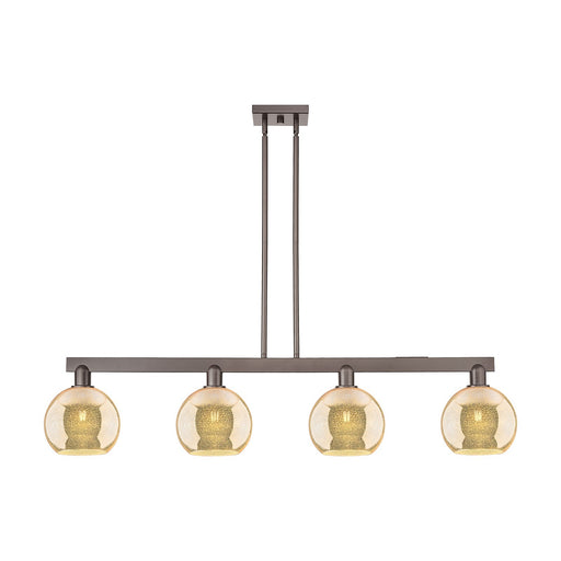 Innovations Athens 51in 4-Light Island Light | Industrial Oil Rubbed Bronze Steel and Mercury Glass | Kitchen Island & Dining | Model 716-4I-OB-G128-8