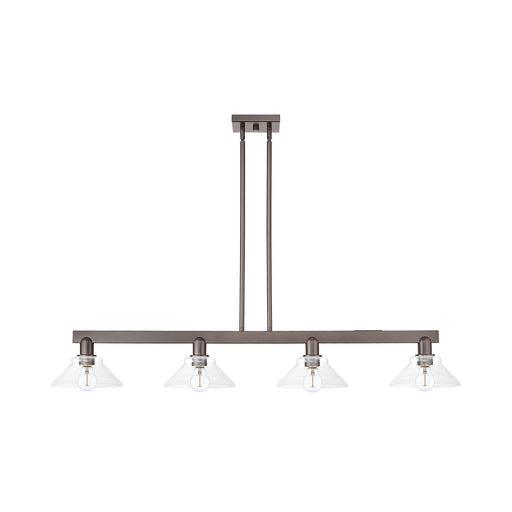 Innovations Orwell 51in 4-Light Island Light | Industrial Oil Rubbed Bronze and Clear Glass | Kitchen Island & Dining Room | Model 716-4I-OB-G132