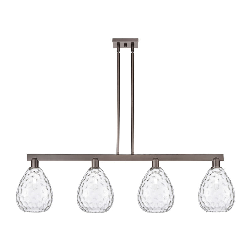 Innovations Waverly 51in 4-Light Island Light | Industrial Oil Rubbed Bronze Steel and Clear Glass | Kitchen Island & Dining Room | Model 716-4I-OB-G372