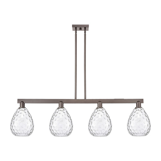 Innovations Waverly 51in 4-Light Island Light | Industrial Oil Rubbed Bronze Steel and Clear Glass | Kitchen Island & Dining Room | Model 716-4I-OB-G372