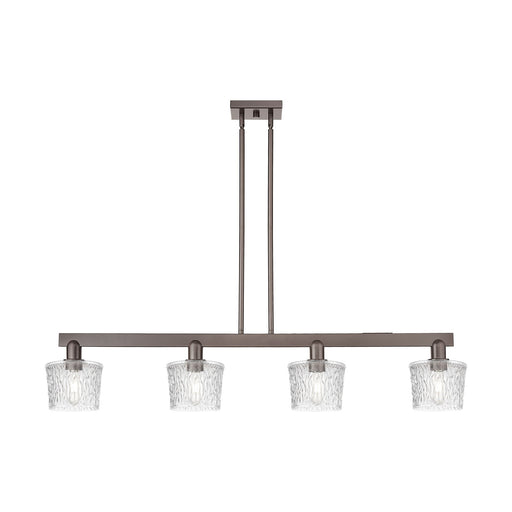 Innovations Niagara 49in 4-Light Island Light | Industrial Oil Rubbed Bronze Steel and Clear Glass | Kitchen Island & Dining Room | Model 716-4I-OB-G402