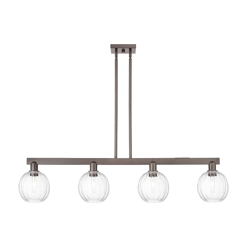 Innovations Preston 4Lt 48" Globe Stem Island Light, OB/CL - 716-4I-OB-G458-7CL