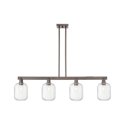 Innovations Preston 4Lt 48" Jar Stem Island Light, OB/Clear - 716-4I-OB-G460-7CL