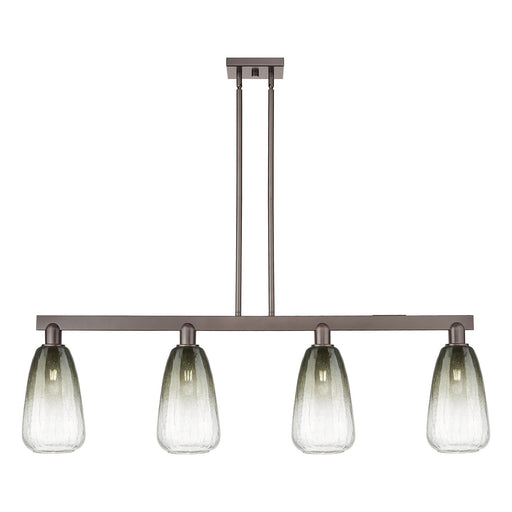 Innovations Brookhaven Almond 49in 4-Light Island Light | Industrial Oil Rubbed Bronze Steel and Slate Glass | Kitchen Island & | Model 716-4I-OB-G480-6SL