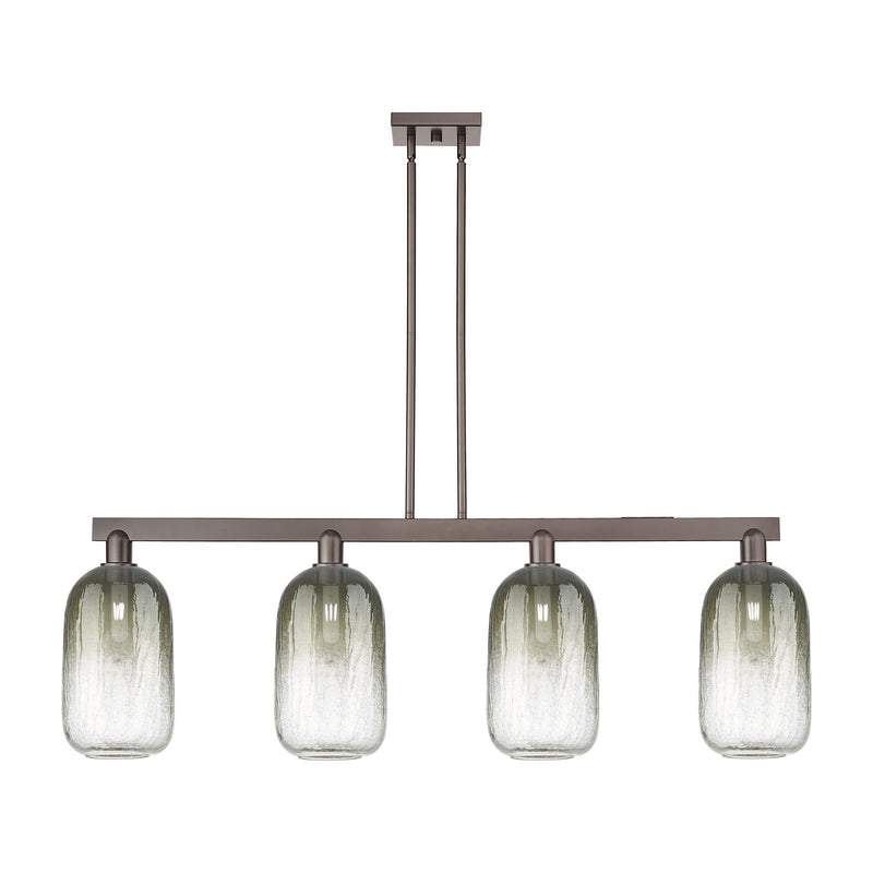 Innovations Brookhaven Cloche 49.75in 4-Light Island Light | Industrial Oil Rubbed Bronze Steel and Slate Glass | Kitchen | Model 716-4I-OB-G482-7SL