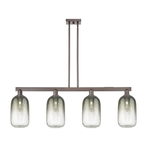 Innovations Brookhaven Cloche 49.75in 4-Light Island Light | Industrial Oil Rubbed Bronze Steel and Slate Glass | Kitchen | Model 716-4I-OB-G482-7SL