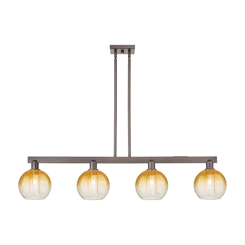 Innovations Brookhaven Globe 4Lt 48" Stem Island, BZ/Amber - 716-4I-OB-G483-8AM
