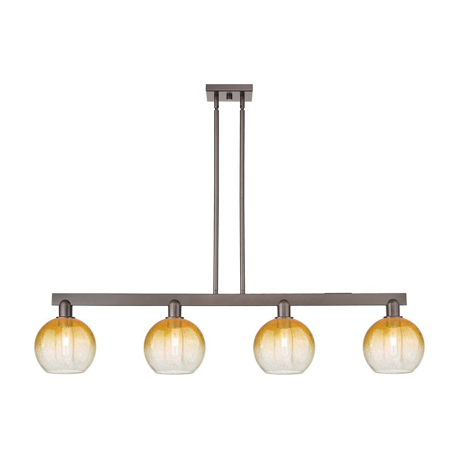 Innovations Brookhaven Globe 4Lt 48" Stem Island, BZ/Amber - 716-4I-OB-G483-8AM
