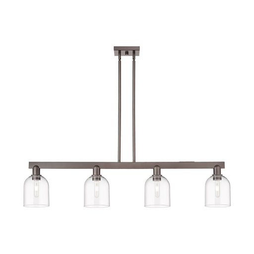 Innovations Bella 48in 4-Light Island Light | Industrial Oil Rubbed Bronze Steel and Clear Glass | Kitchen Island & Dining Room | Model 716-4I-OB-G558-6CL