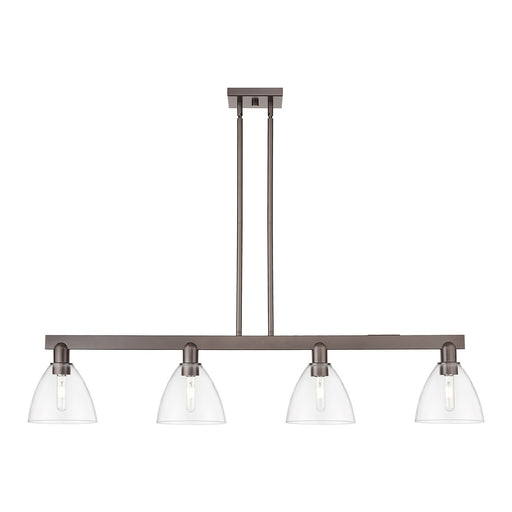 Innovations Bristol 50in 4-Light Island Light | Industrial Oil Rubbed Bronze Steel and Clear Glass | Kitchen Island & Dining | Model 716-4I-OB-GBD-752