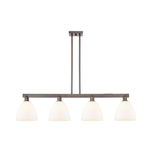 Innovations Bristol 52in 4-Light Island Light | Industrial Oil Rubbed Bronze Steel and Matte White Glass | Kitchen Island & | Model 716-4I-OB-GBD-91