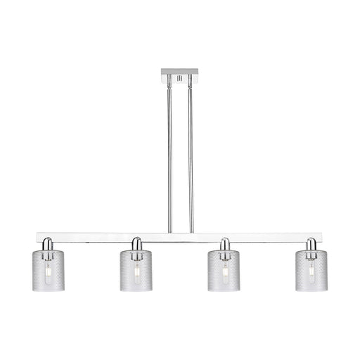 Innovations Cobbleskill 48in 4-Light Island Light | Industrial Polished Chrome and Clear Glass | Kitchen Island & Dining Room | Model 716-4I-PC-G112