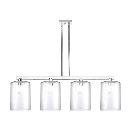 Innovations Cobbleskill 52in 4-Light Island Light | Industrial Polished Chrome Steel and Clear Glass | Kitchen Island & Dining | Model 716-4I-PC-G112-L
