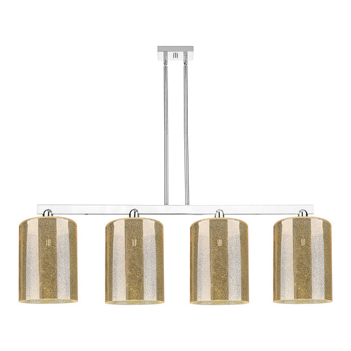 Innovations Cobbleskill 52in 4-Light Island Light | Industrial Polished Chrome Steel and Mercury Glass | Kitchen Island & Dining | Model 716-4I-PC-G116-L