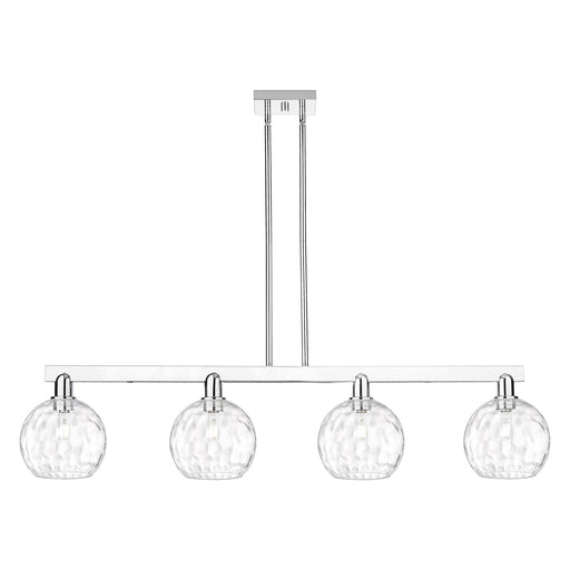 Innovations Athens Water Glass 51in 4-Light Island Light | Industrial Polished Chrome and Clear Glass | Kitchen Island & Dining | Model 716-4I-PC-G1215-8