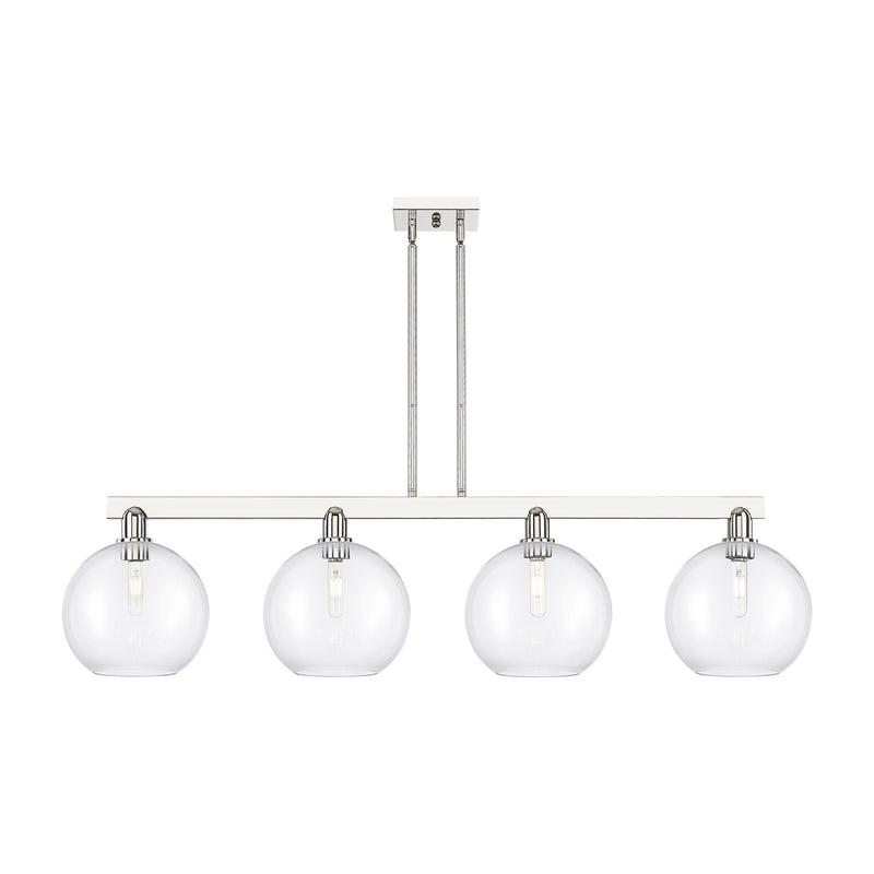 Innovations Athens 53in 4-Light Island Light | Industrial Polished Chrome and Clear Glass | Kitchen Island & Dining Room | Model 716-4I-PC-G122-10
