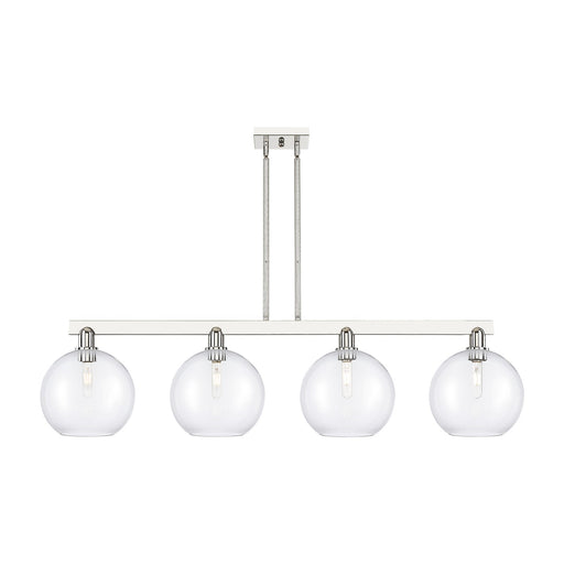 Innovations Athens 53in 4-Light Island Light | Industrial Polished Chrome and Clear Glass | Kitchen Island & Dining Room | Model 716-4I-PC-G122-10