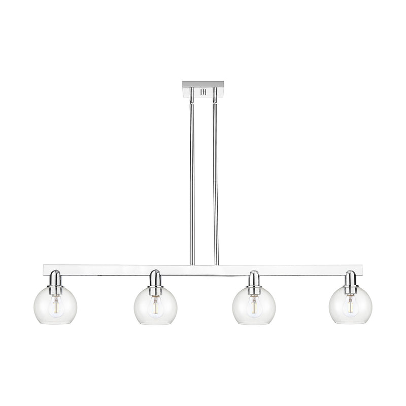 Innovations Athens 49in 4-Light Island Light | Industrial Polished Chrome Steel and Clear Glass | Kitchen Island | Model 716-4I-PC-G122-6