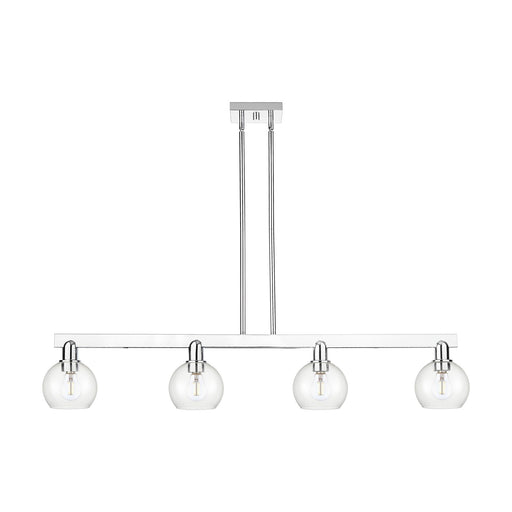 Innovations Athens 49in 4-Light Island Light | Industrial Polished Chrome Steel and Clear Glass | Kitchen Island | Model 716-4I-PC-G122-6