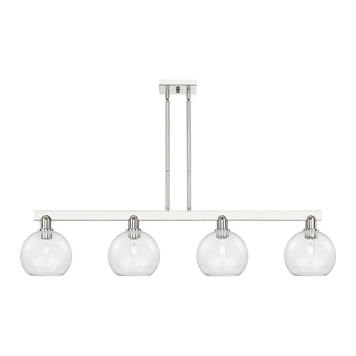 Innovations Athens 51in 4-Light Island Light | Industrial Polished Chrome Steel and Clear Glass | Kitchen Island & Dining Room | Model 716-4I-PC-G122-8