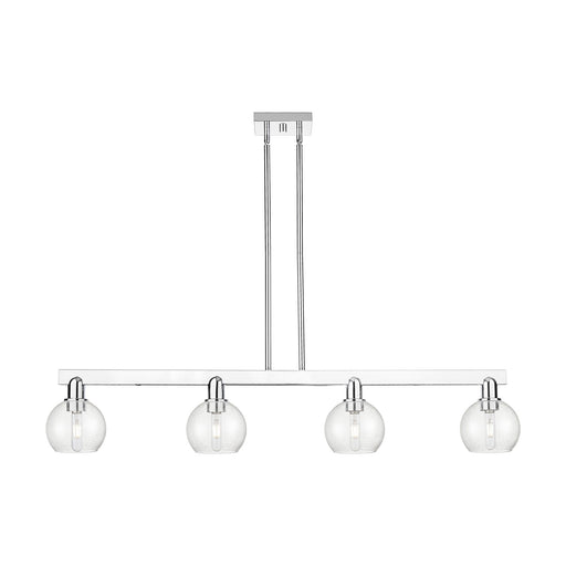 Innovations Athens 49in 4-Light Island Light | Industrial Polished Chrome Steel and Seedy Glass | Kitchen Island & Dining Room | Model 716-4I-PC-G124-6