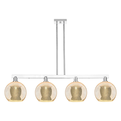 Innovations Athens 53in 4-Light Island Light | Industrial Polished Chrome Steel and Mercury Glass | Kitchen Island & Dining Room | Model 716-4I-PC-G128-10