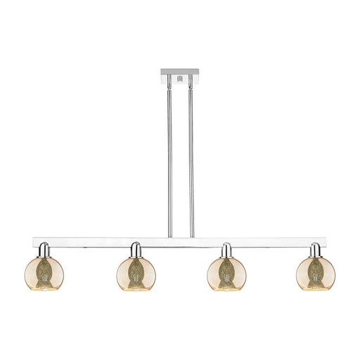 Innovations Athens 49in 4-Light Island Light | Industrial Polished Chrome and Mercury Glass | Kitchen Island & Dining Room | Model 716-4I-PC-G128-6