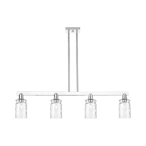 Innovations Candor 48in 4-Light Island Light | Industrial Polished Chrome Steel and Clear Waterglass Glass | Kitchen Island & | Model 716-4I-PC-G352