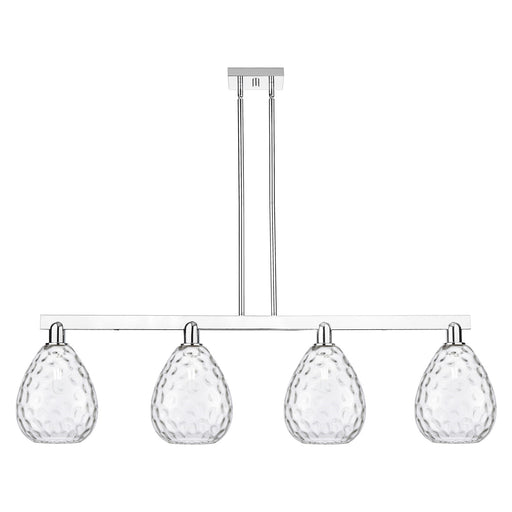 Innovations Waverly 51in 4-Light Island Light | Industrial Polished Chrome Steel and Clear Glass | Kitchen Island & Dining Room | Model 716-4I-PC-G372