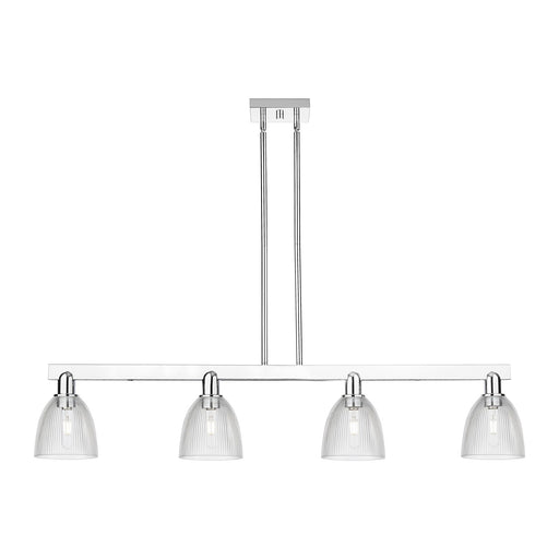 Innovations Castile 49in 4-Light Island Light | Industrial Polished Chrome Steel and Clear Glass | Kitchen Island & Dining Room | Model 716-4I-PC-G382