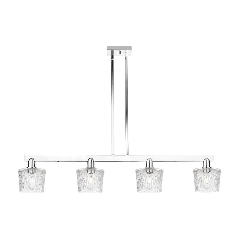 Innovations Niagara 49in 4-Light Island Light | Industrial Polished Chrome Steel and Clear Glass | Kitchen Island & Dining Room | Model 716-4I-PC-G402