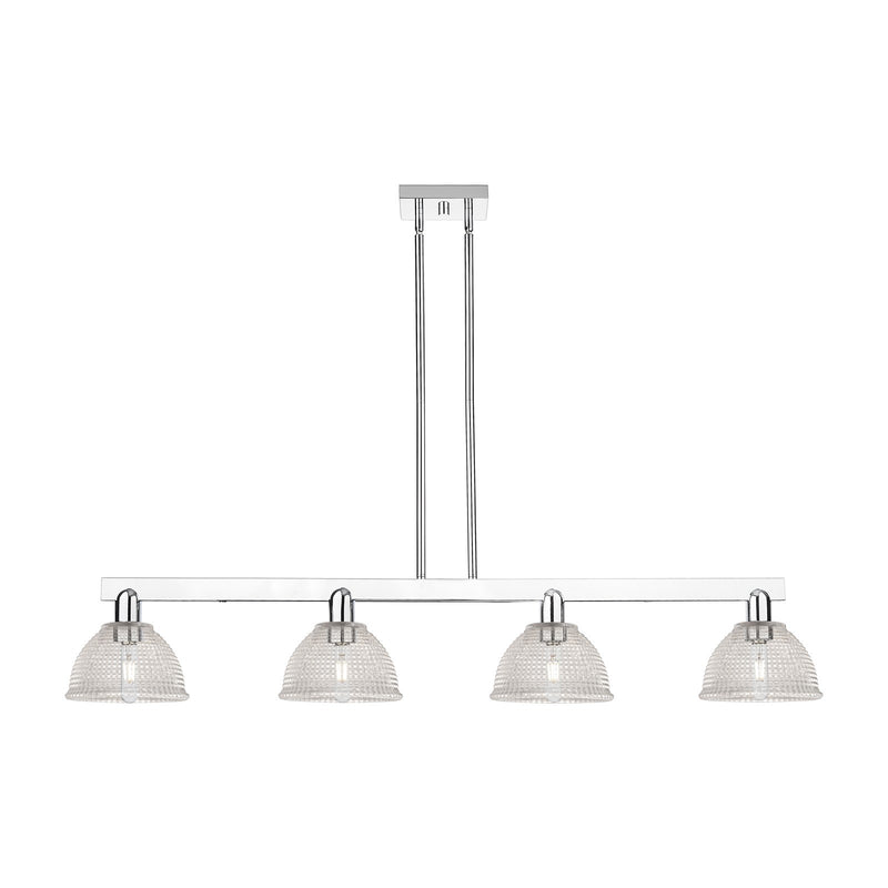 Innovations Arietta 51in 4-Light Island Light | Industrial Modern Polished Chrome and Clear Glass | Kitchen Island & Dining Room | Model 716-4I-PC-G422