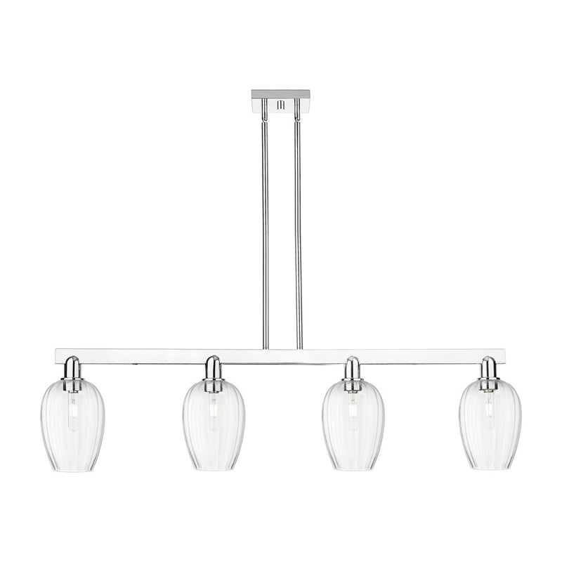 Innovations Preston 4Lt 48" Flute Stem Island Light, CH/CL - 716-4I-PC-G457-6CL