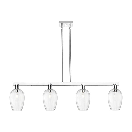 Innovations Preston 4Lt 48" Flute Stem Island Light, CH/CL - 716-4I-PC-G457-6CL