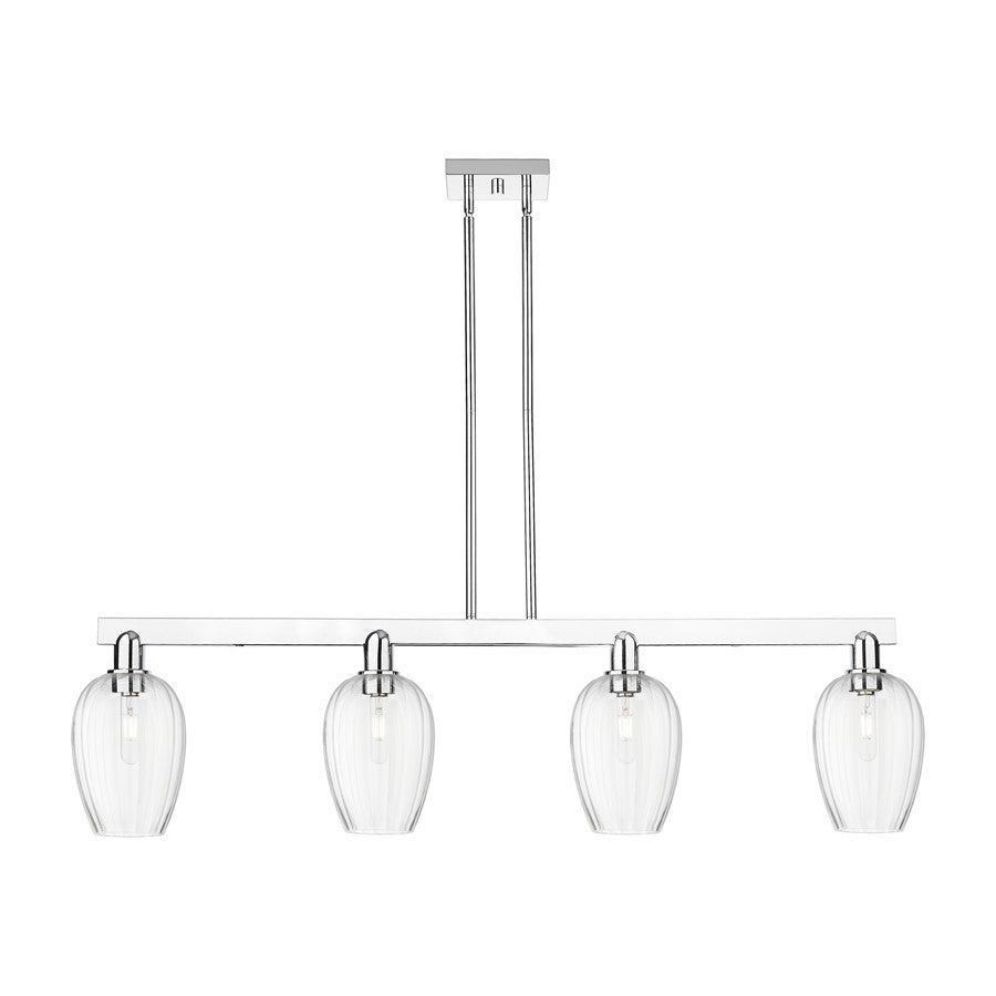 Innovations Preston 4Lt 48" Flute Stem Island Light, CH/CL - 716-4I-PC-G457-6CL