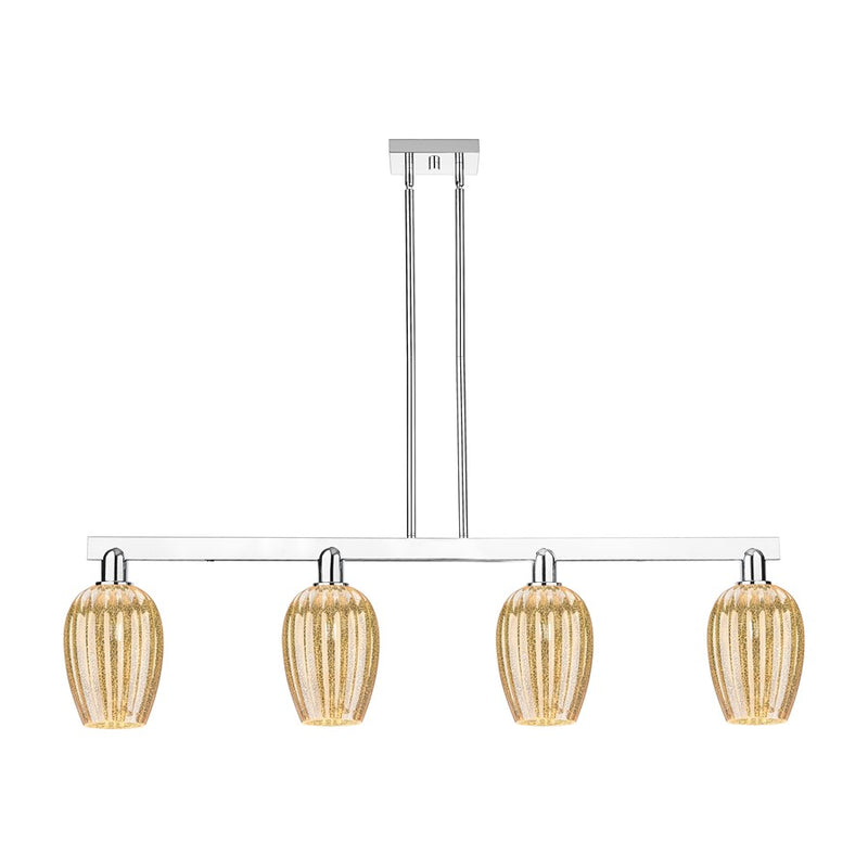 Innovations Preston 4Lt 48" Flute Stem Island Light, CH/MC - 716-4I-PC-G457-6ME