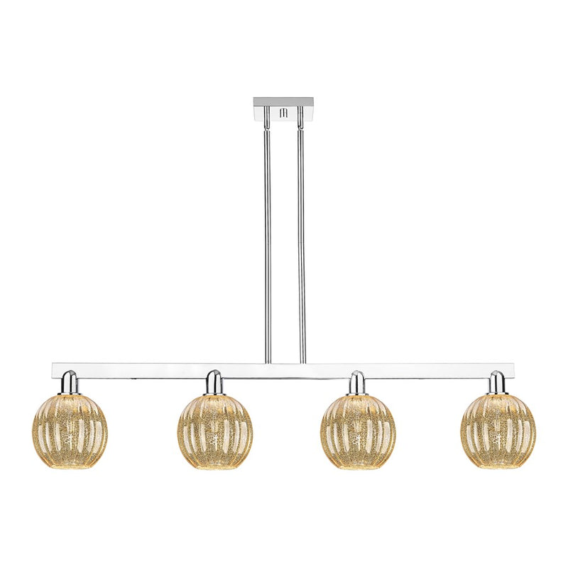 Innovations Preston 4Lt 48" Globe Stem Island Light, CH/MC - 716-4I-PC-G458-7ME