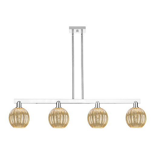Innovations Preston 4Lt 48" Globe Stem Island Light, CH/MC - 716-4I-PC-G458-7ME
