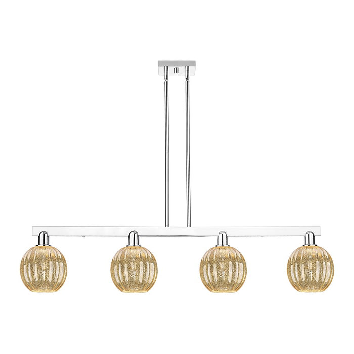 Innovations Preston 4Lt 48" Globe Stem Island Light, CH/MC - 716-4I-PC-G458-7ME