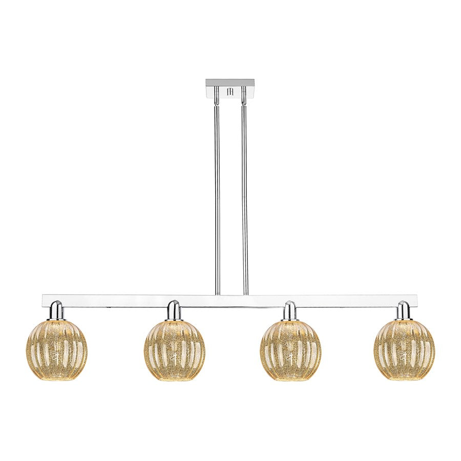 Innovations Preston 4Lt 48" Globe Stem Island Light, CH/MC - 716-4I-PC-G458-7ME